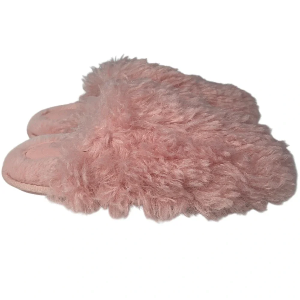 Art Class Slippers‎ Girls YOUTH XL 6-7 Pink Faux Fur Cozy Slide House Shoes New